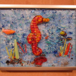 Seahorse in Orange and Gold