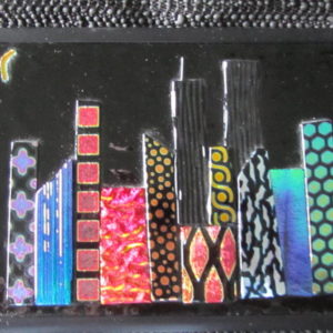 Dichroic City Landscape on Black