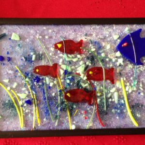 Blue Fish with Orange School of Fish