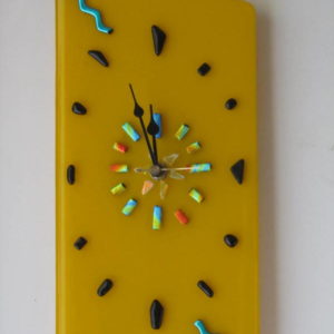 Yellow Glass Wall Clock