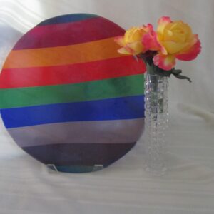 Translucent  Striped 16 inch Glass Platter