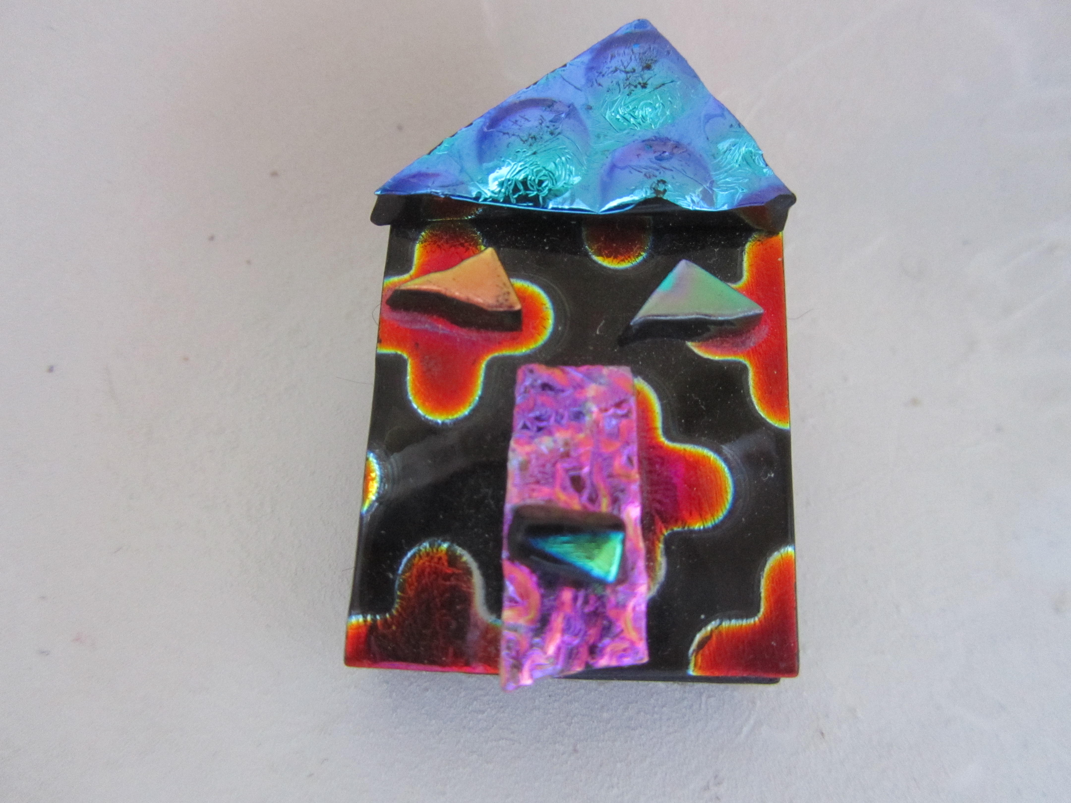 Dichroic  Fairytale  House Shawl/Pin 6