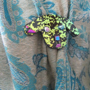 Dichroic  Iridescent Puppy  Shawl/Pin