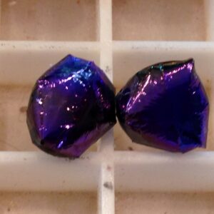 Purple Organic Dichroic Button Earrings