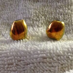 Orange Dichroic Button Earrings