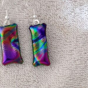 Fire Bright Dichroic Dangling Earrings