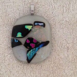 Dichroic Pendant On Cream