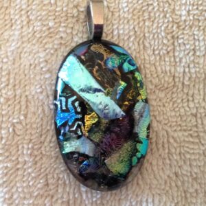 Layered Dichroic Oval Pendant