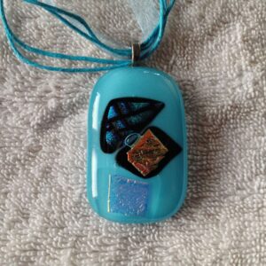 Blue Oval Dichroic Pendant