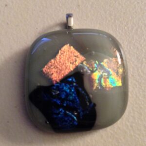 Glittering Dichroic Sage Pendant