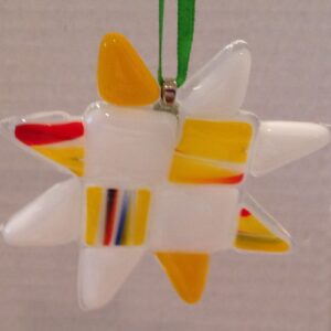 Multicolor Quilted Star Glass Ornament