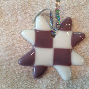 Purple White Glass Quilt Star