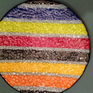 17 inch bubble striped glass platter