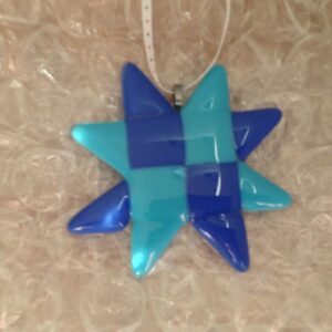 Large aqua and blue quilted star