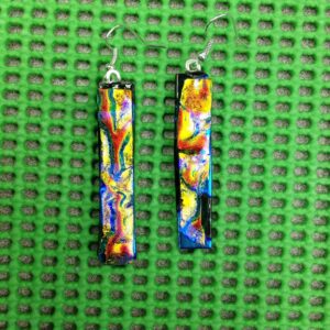 Dichroic on Dichroic Brilliant Dangling Earrings