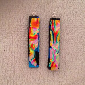 Gold Dichroic on Dichroic dangling Earrings