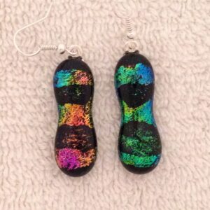 Hourglass Dichroic Dangling Earrings