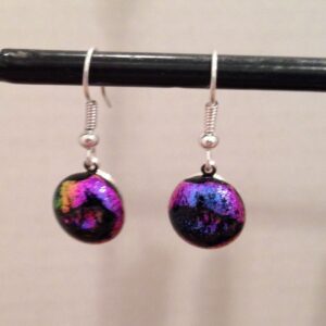Round Multicolor Dichroic Earrings
