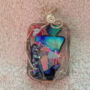 Wired Layered Dichroic Glass Pendant