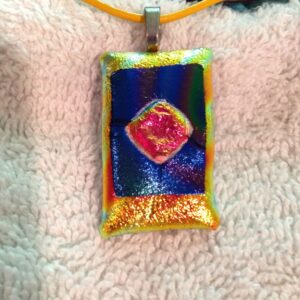 Gold and Blue Dichroic Pendant