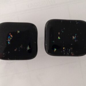 Black Rectangular Glass Drawer Knobs