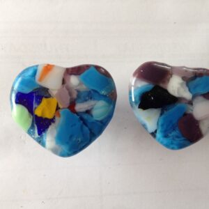Blue Mosaic heart Drawer Knobs