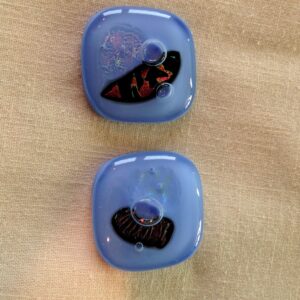 Bubbles in Baby Blue Glass Drawer Knobs