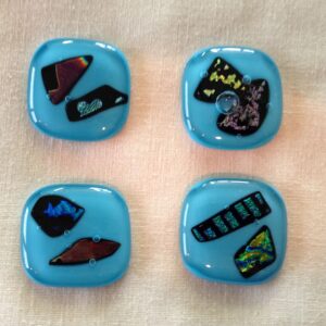 Aqua Blue Glass Drawer Knobs