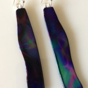 Elegant Organic Multicolor Dichroic Dangling Earrings
