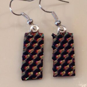 Yellow Green Dichroic Dangling Earrings