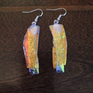 Gold Over Gold Dichroic to Dichroic Earrings