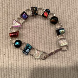 Organic 11 linked dichroic bracelet D