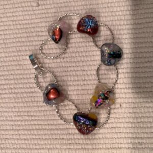 Heart Linked Dichroic Bracelet M