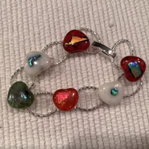 Heart Linked Dichroic Bracelet D