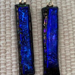 Navy Dichroic on Black Dichroic Earrings