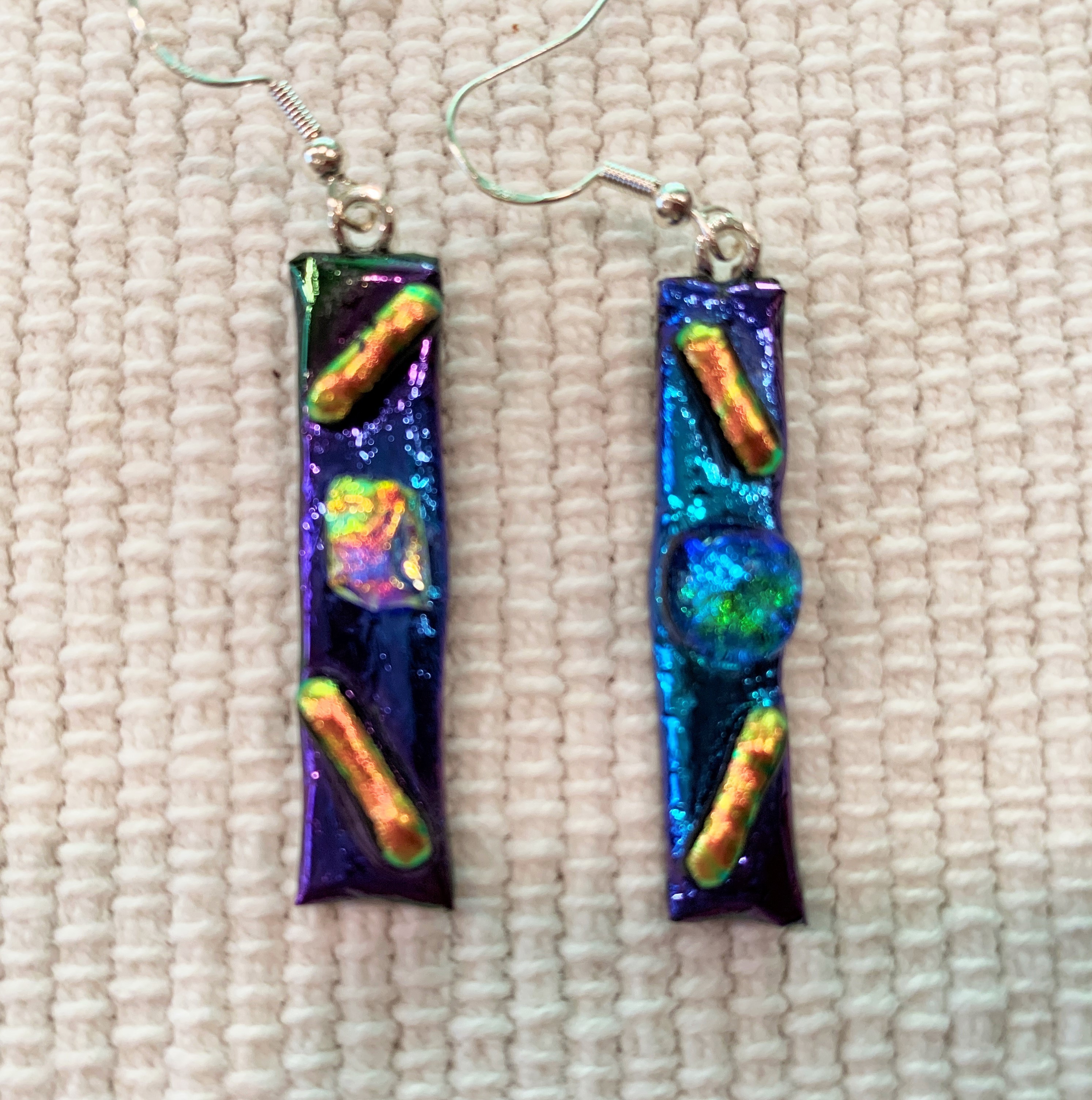 Dichroic Highlights on Dichroic Earrings