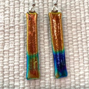 Orange Delight Dichroic Earrings