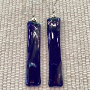 Iridized Blue Dangling Earrings