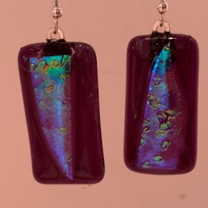 Very Purple with Green Dichroic Earrings