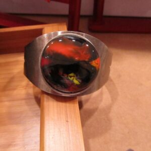 Sunset Fused Glass on Wide Bracelet