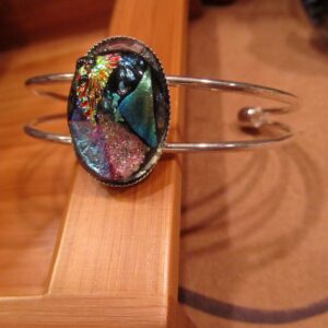 Dichroic Glass on Silver Plated Bracelet