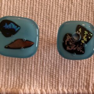 Aqua Blue Glass Drawer Knobs
