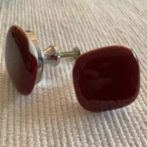 Dark Red Glass Drawer Knobs